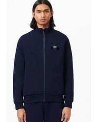 Lacoste - Zip-Up High Neck Fleece Sweatshirt - Lyst
