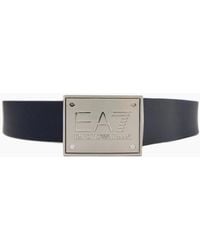 EA7 - Reversible Brushed Leather Belt - Lyst