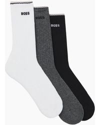 BOSS - Boss 3P Rib Stripe Socks - Lyst