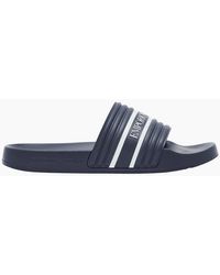 Emporio Armani - Tape Logo Rubber Sliders - Lyst