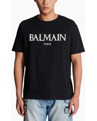 Balmain - T Shirts Crew Neck Short Sleeve Logo Pullover Top Tee New - Lyst