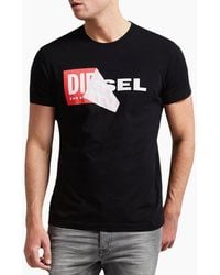 DIESEL - T Diego Qa T Shirt Short Sleeve Crew Neck Slim Fit Casual Cotton Tee - Lyst