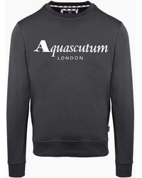Aquascutum - Lacoste Lettering Crew Neck Ribbed Collar Sweatshirt - Lyst
