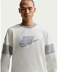 Nike - Wordmark Back Neck Logo Crew Neck Long Sleeve Sweatshirt - Lyst