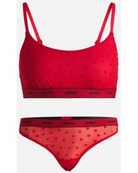 BOSS - Hearts Lace Bralette & Thong Gift Set - Lyst
