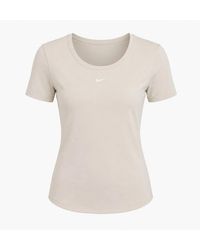 Nike - Tight Scoop-Back Mini-Rib Light Orewood Top - Lyst