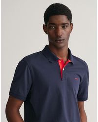 GANT - Regular Fit Short Sleeve Contrast Pique Rugger - Lyst