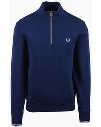 Fred Perry - Half Zip Sweatshirt French/Dusky - Lyst