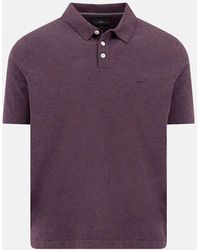 Fynch-Hatton - Fine Knit Polo Shirt Aubergine - Lyst