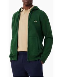 Lacoste - Fleece Hoodie Zip Up Cotton Hoody - Lyst