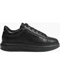 KARL LAGERFELD - Monogram Embossed Metal Logo Leather Sneaker - Lyst