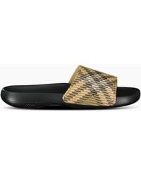 Burberry - Dive Checked Sliders Sand - Lyst