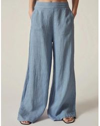 James Lakeland - Denim Linen Wide-Leg Trousers - Lyst