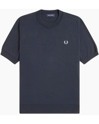 Fred Perry - Cotton Knitted T-Shirt - Lyst