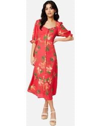 Dorothy Perkins - Ladies Floral Button Through Petite Midi Dress - Lyst