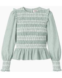 Ro&zo - Stripe Shirred Blouse - Lyst