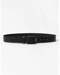 BOSS - Hugo Gelio-B Leather Belt With Matte- Logo Trim Buckle - Lyst