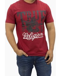TRUE RELIGION - 108035 Dotted Print T Shirts Crew Neck Half Sleeve Cotton Tee - Lyst