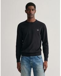 GANT - Classic Cotton Crew Neck Jumper - Lyst