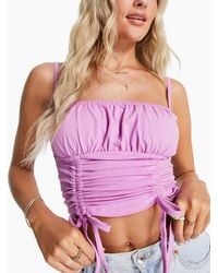 Brave Soul - Ruched Cami Vest Stretchy Crop Top Summer Beach Cropped Tops Strappy Vest - Lyst