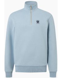 Belstaff - Quarter Zip Sweatshirt Mist - Lyst
