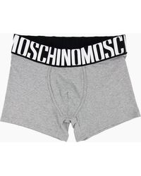 Moschino - Underwear Logo Print Stretch Cotton Trunks - Lyst