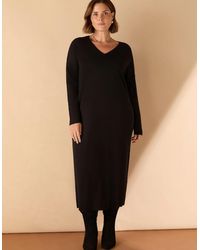 Live Unlimited London - V Neck Knit Jumper Dress - Lyst