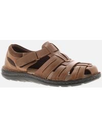 Hush Puppies - Sandals Albert Fisherman Leather Walking Touch Fastening Tan U - Lyst