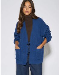 Gini London - Textured Button Detail Long Sleeves Cardigan - Lyst