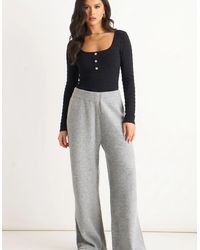 Gini London - Soft Knit Pull On Wide-Leg Trousers - Lyst