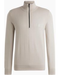 BOSS - Boss Kanobix S Quarter Zip Knitted Sweater - Lyst