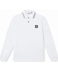 Stone Island - Compass Patch Ls Piquet Polo - Lyst