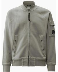 C.P. Company - Diagonal Fleece Resist Dyed Zipped Lens Sweatshirt - Lyst