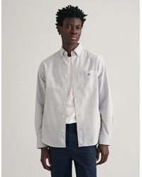 GANT - Regular Fit Long Sleeve Oxford Banker Stripe Shirt - Lyst