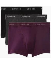 Calvin Klein - 3-Pack Cotton Classics Striped Waist Boxer Trunks, /Charcoal - Lyst