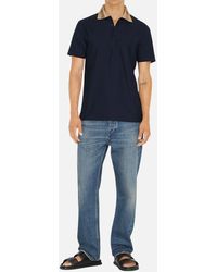 Burberry - Polo Shirts Classic Check Collar Casual Cotton Golf Polo Tee - Lyst