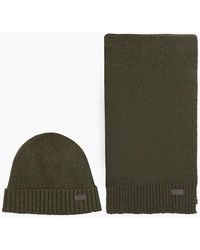 Barbour - Carlton Fleck Beanie & Scarf Set - Lyst