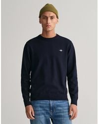 GANT - Classic Cotton Crew Neck Jumper - Lyst