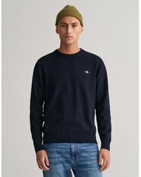 GANT - Classic Cotton Crew Neck Jumper - Lyst