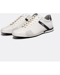 BOSS - Boss Saturn Low Profile Leather Trainers With Odour-Control Lining Nos - Lyst