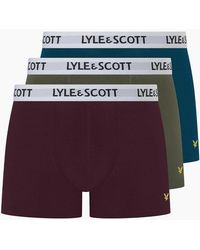 Lyle & Scott - 3-Pack Barclay Boxer Briefs, /Burgundy - Lyst