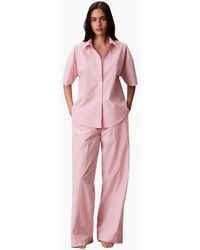 Calvin Klein - Cotton Poplin Sera Stripe Pyjama Set, Cradle - Lyst