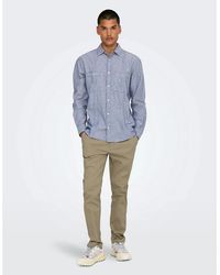 ONLY - Solid Patterned Straight Chinos - Lyst