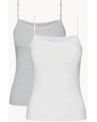 Tommy Hilfiger - 2-Pack Lace Trim Camisole Vest Tops, Heather - Lyst