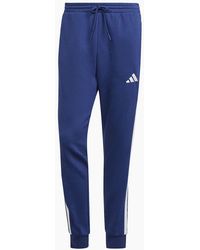 adidas - Fleece Tapered Cuff 3 Stripes Joggers - Lyst