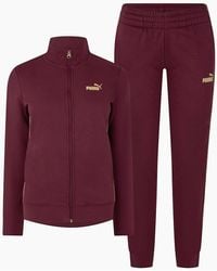 PUMA - Textured Foil Logo Full Zip Fleece Tracksuit - Lyst