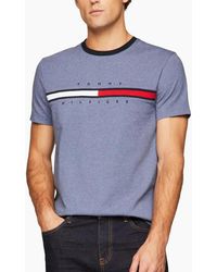 Tommy Hilfiger - T Shirts Crew Neck Signature Stripe Summer Cotton Tino Tee - Lyst