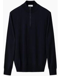 Eton - Merino Quarter Zip Sweater 28 - Lyst