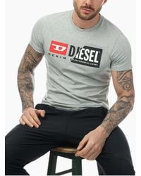 DIESEL - T-Diego-Cuty Logo T Shirts Crew Neck Short Sleeve Slim Summer Tee - Lyst