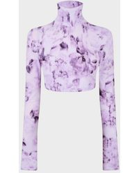 Off-White c/o Virgil Abloh - Floral Cropped Long Sleeve Tee - Lyst